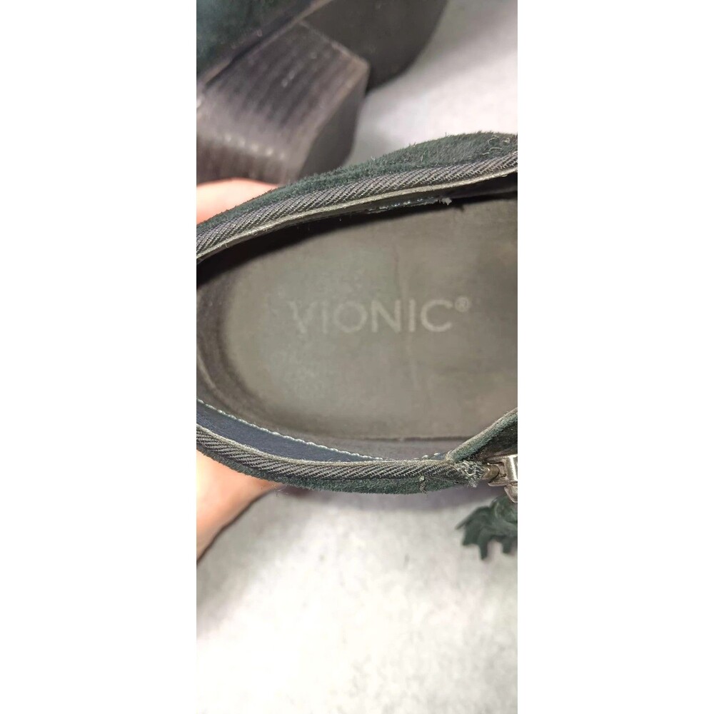 Vionic Joy Serena Suede Ankle Boots 9.5 Black Side Zip Tassel Casual Comfort - Picture 2 of 12